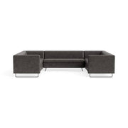 Bonnie and Clyde U-Shaped Sectional Sofa Sofa BluDot Slate Leather 
