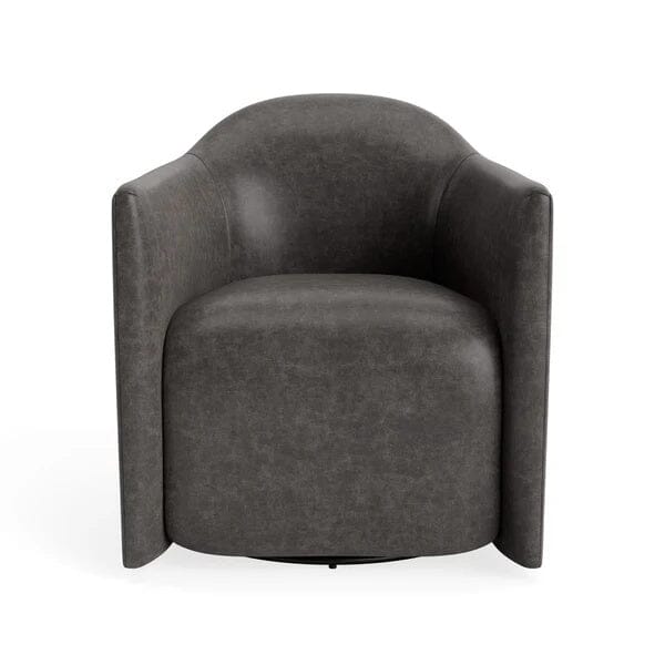 About Face Swivel Lounge Chair lounge chair BluDot Slate Leather 