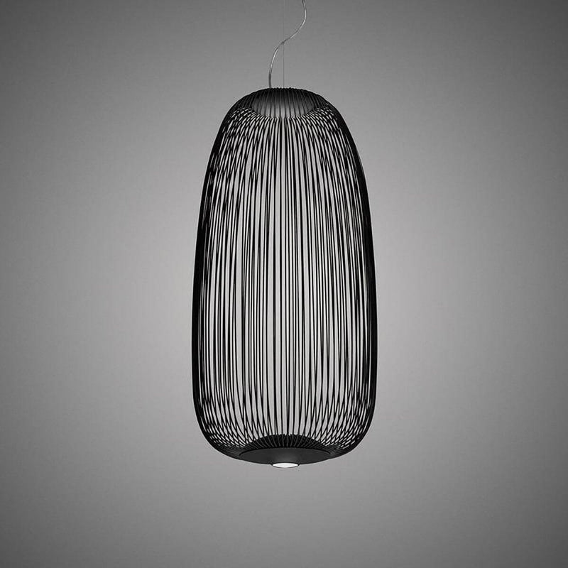 Spokes Led Suspension Lamp suspension lamps Foscarini Spokes 1 - black - 134" cord 