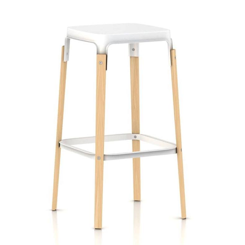 Magis Steelwood Stool Stools Magis Natural Beech with White Frame 