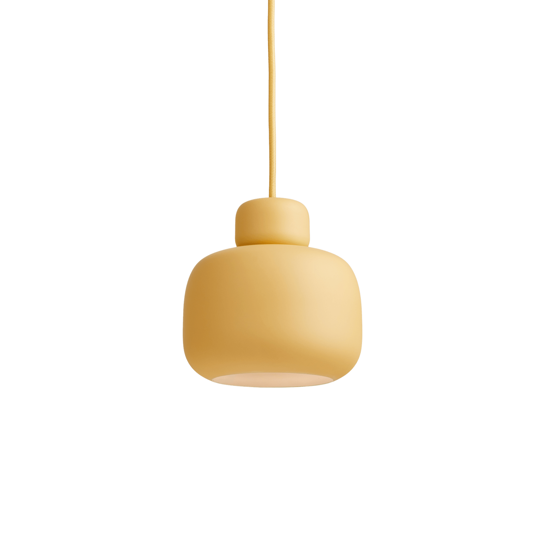 Stone Pendant Light hanging lamps Woud Mustard Yellow 