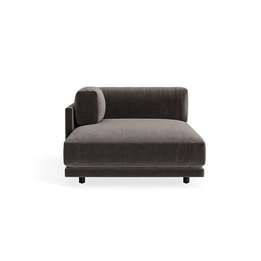 Sunday Chaise Chaise Longue BluDot Left Arm Storm Velvet 