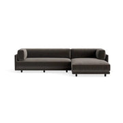 Sunday Small Sofa with Chaise Sofa BluDot Storm Velvet Right Chaise 