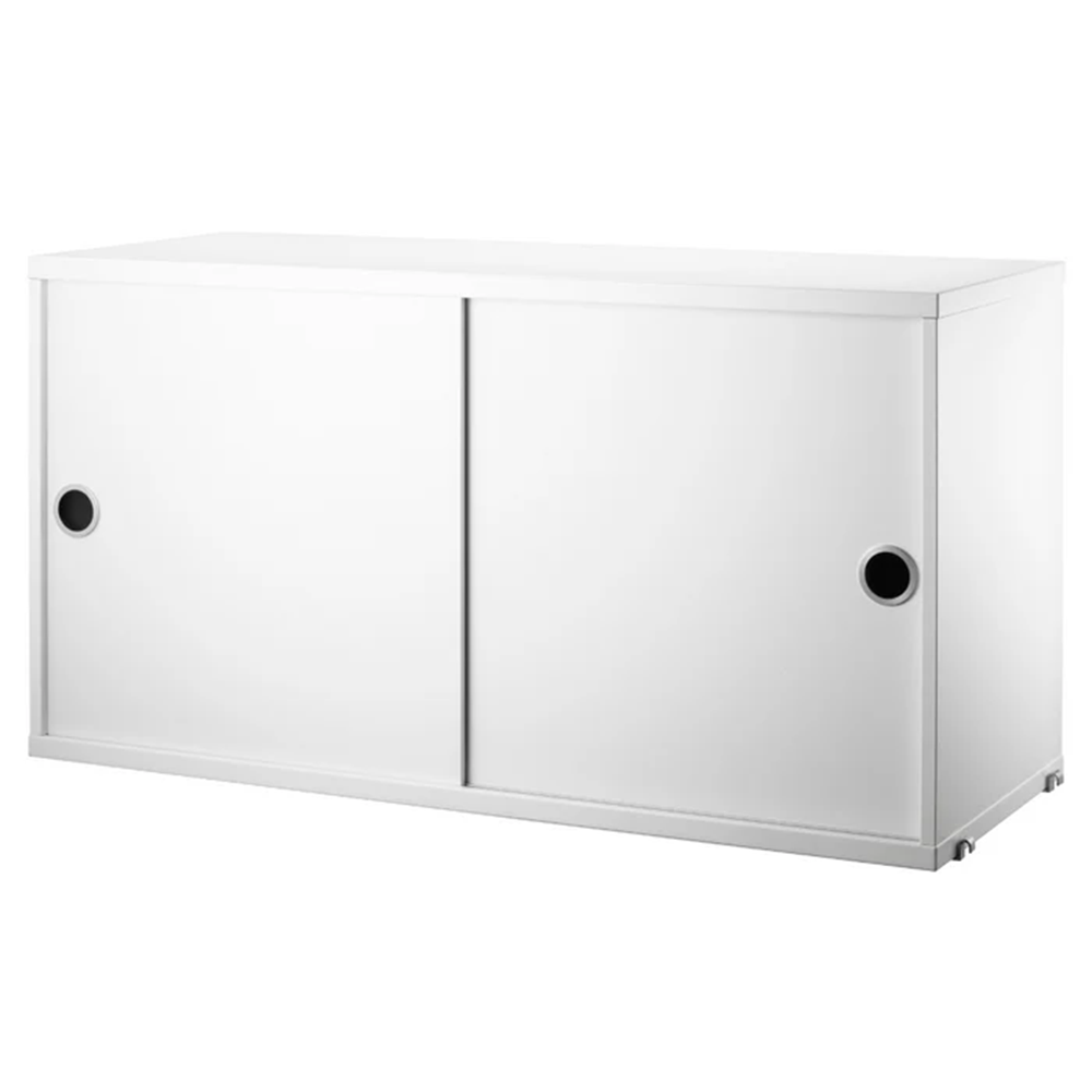 Cabinet with Sliding Doors Cabinets String Furniture White 