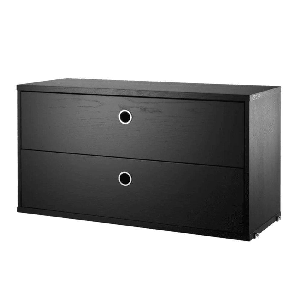 Chest with Drawers Cabinets String Furniture 30.7 Black Stained Ash 