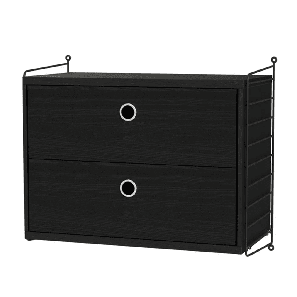 String Bedroom A Drawer String Furniture Black Stained Ash / Black 