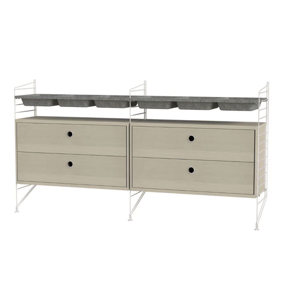 String Bedroom G Shelves String Furniture Ash / White 