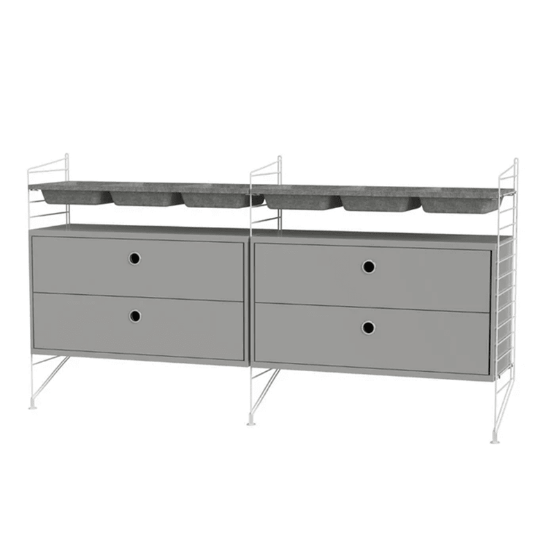 String Bedroom G Shelves String Furniture Grey / White 