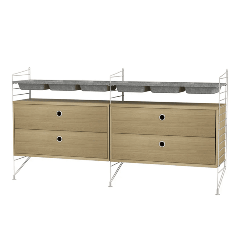 String Bedroom G Shelves String Furniture Oak / Grey 