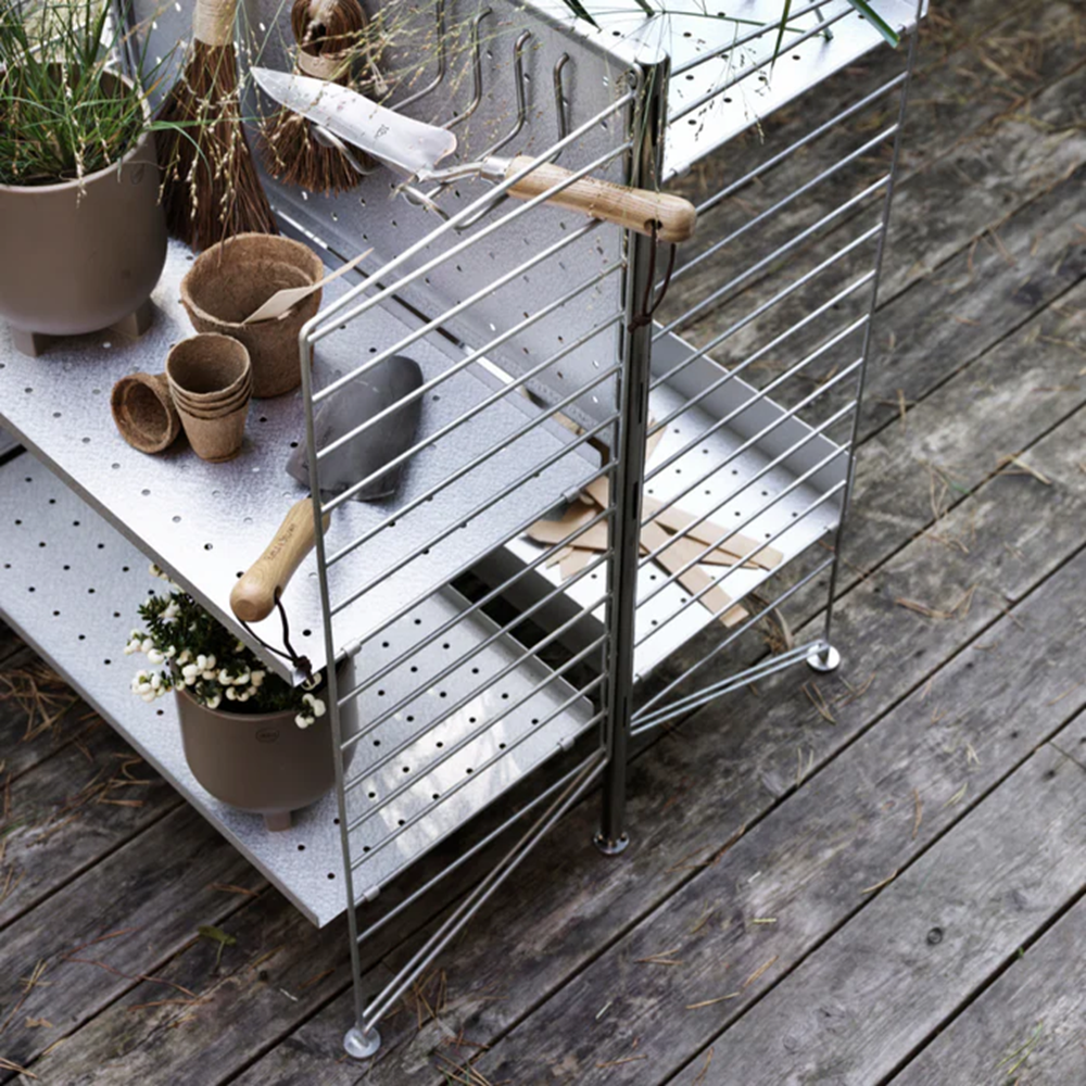 String Freestanding Shelf - Galvanized Back Panel