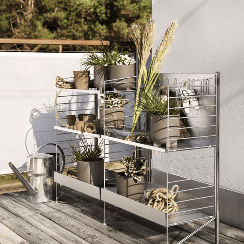 String Freestanding Shelf - Galvanized Back Panel Accessories String Furniture 