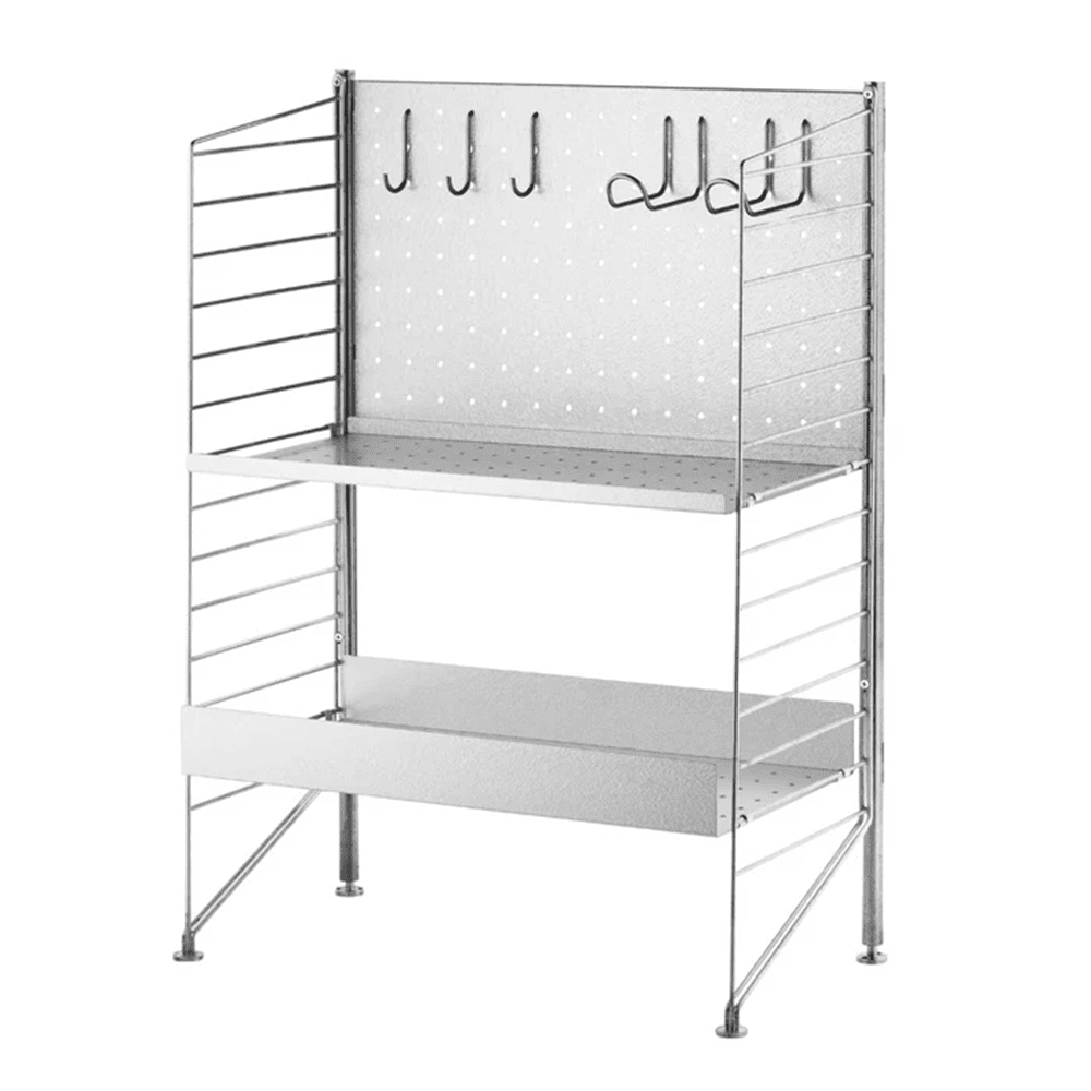 String Freestanding Shelf - Galvanized Upright Accessories String Furniture 