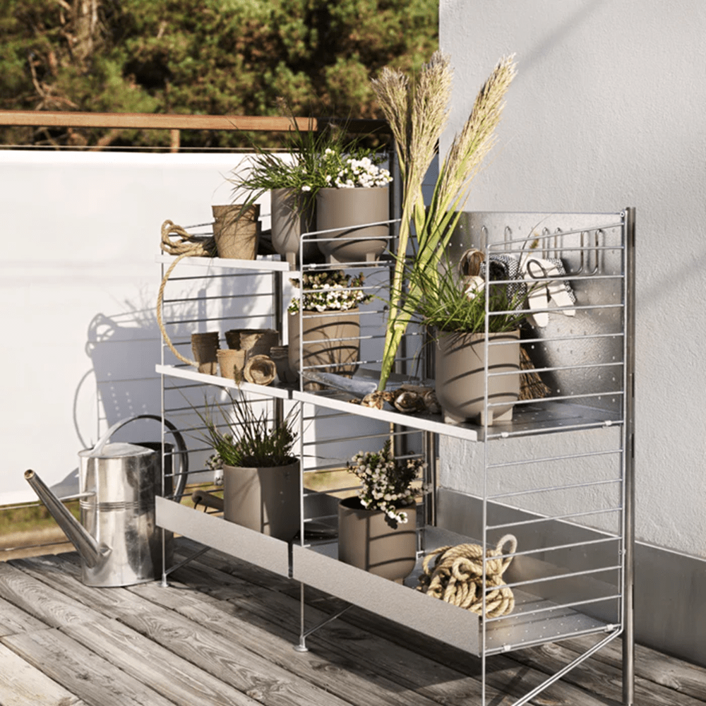 String Freestanding Shelf - Galvanized Upright Accessories String Furniture 