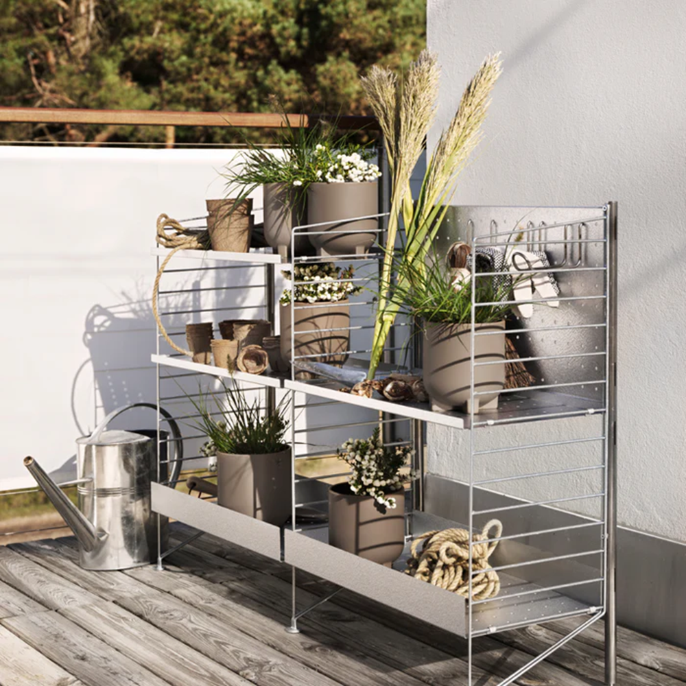 String Freestanding Shelf - Galvanized Upright