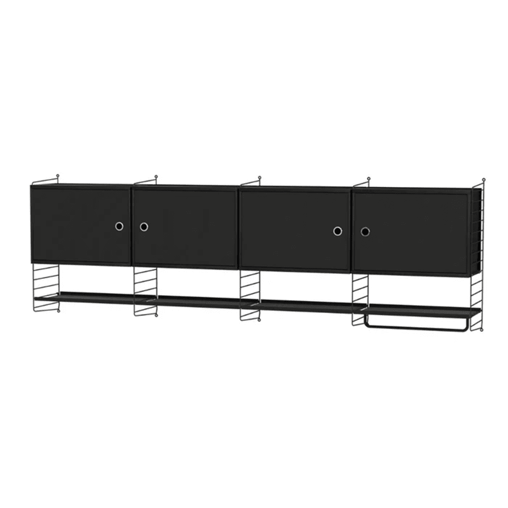 String Kitchen K Shelves String Furniture Black / Black 