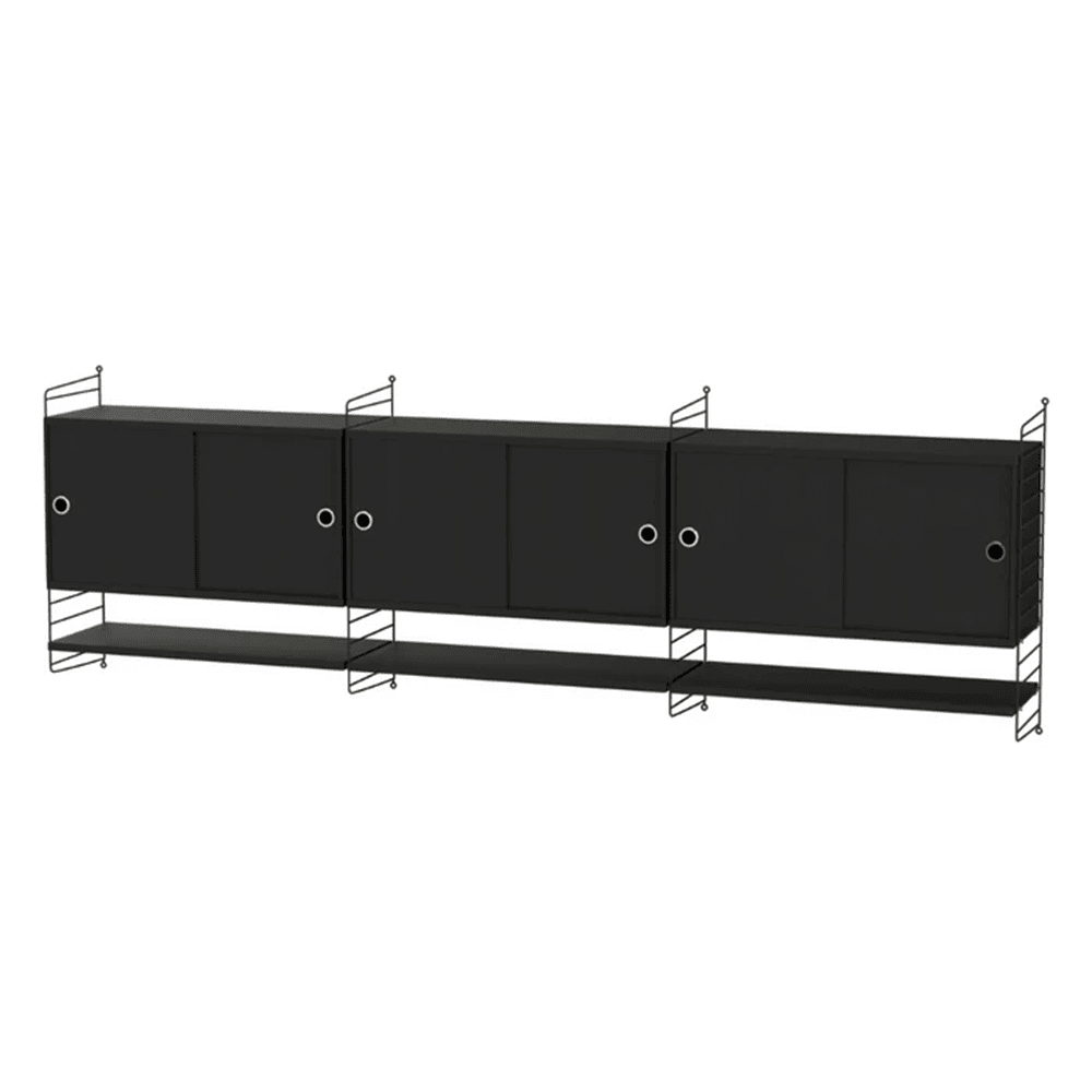 String Living Room E Shelves String Furniture Black Stained Ash / Black 