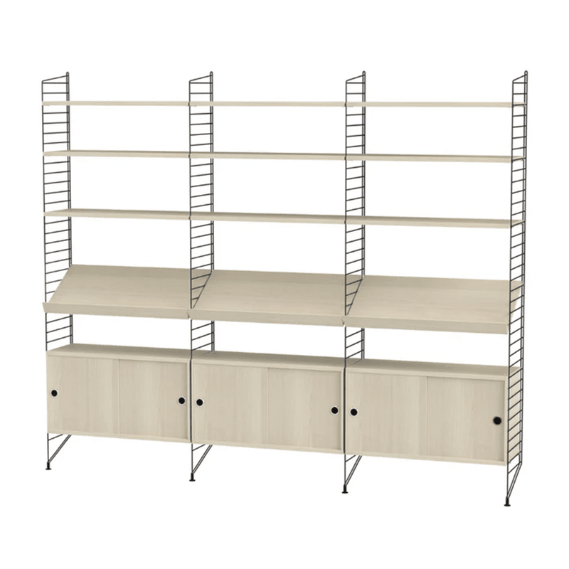 String Living Room G Shelves String Furniture Ash / Black 