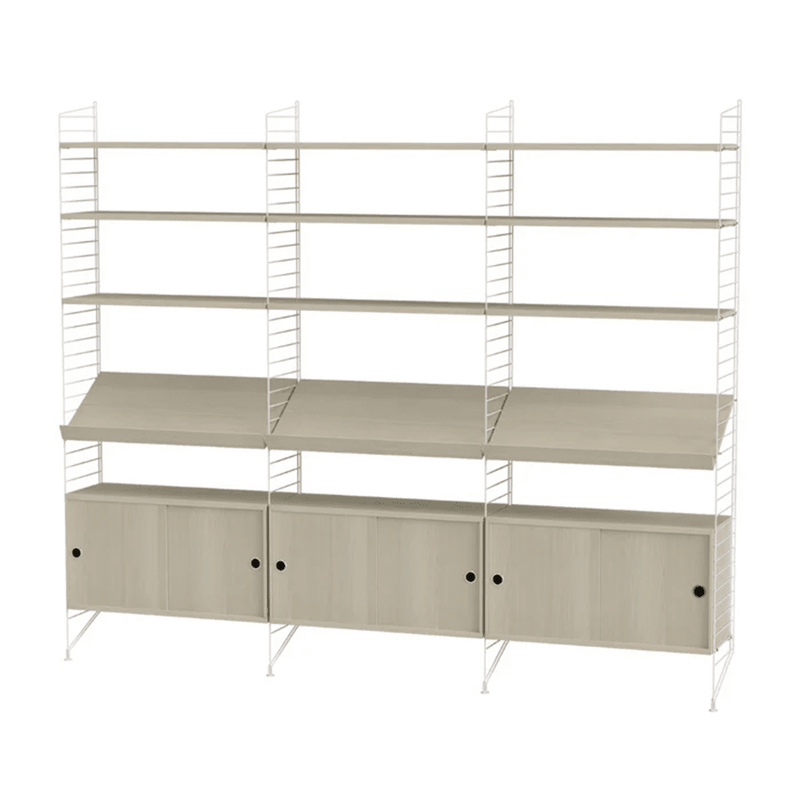 String Living Room G Shelves String Furniture Ash / White 