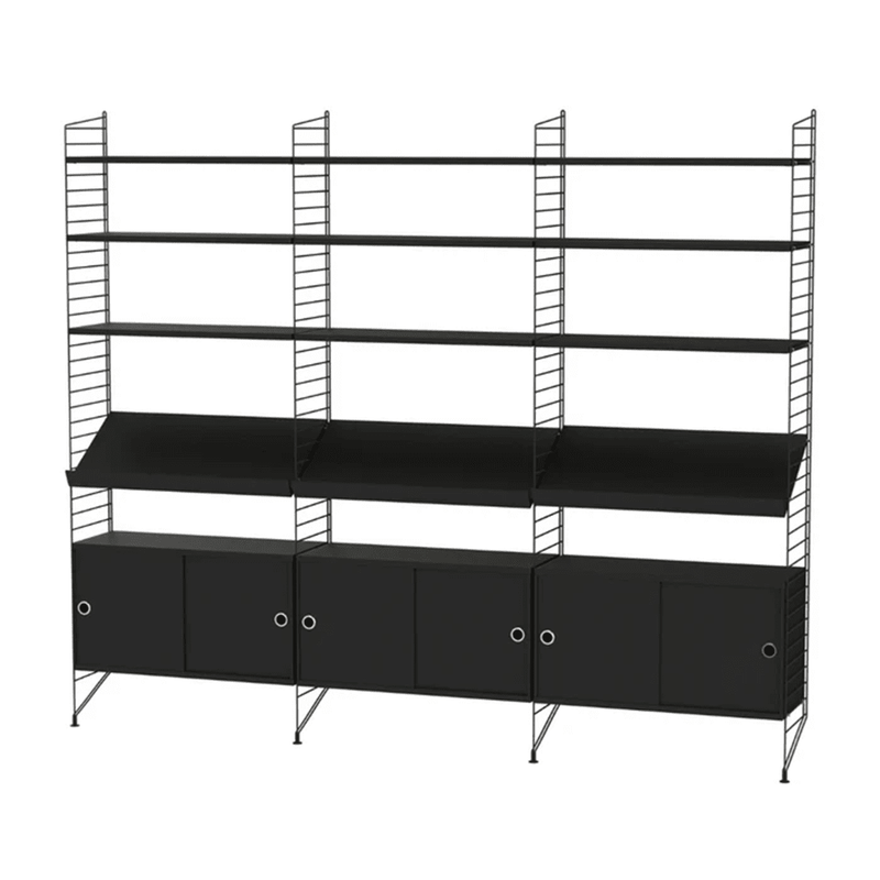 String Living Room G Shelves String Furniture Black Stained Ash / Black 