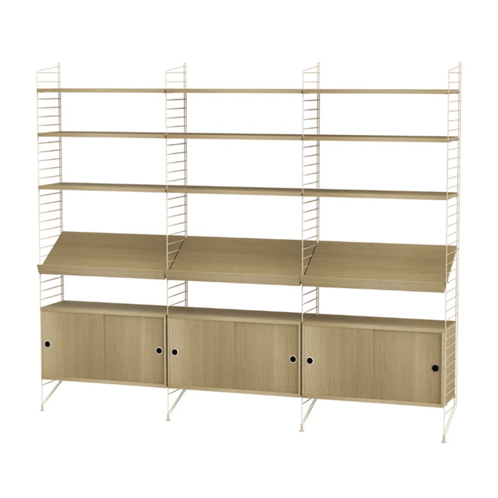 String Living Room G Shelves String Furniture Oak / Beige 