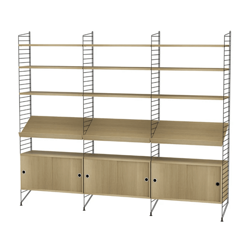 String Living Room G Shelves String Furniture Oak / Black 