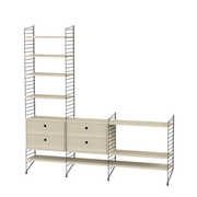 String Living Room J Shelves String Furniture Ash / Black 