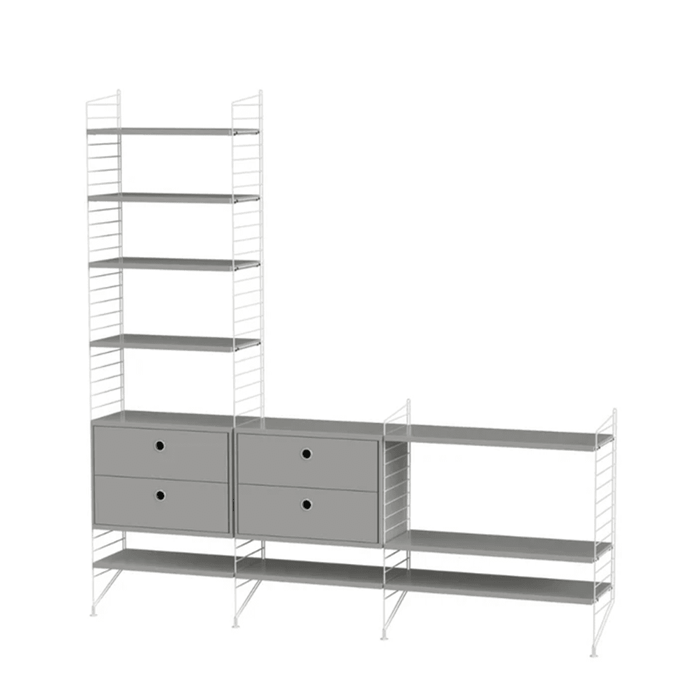 String Living Room J Shelves String Furniture Grey / White 