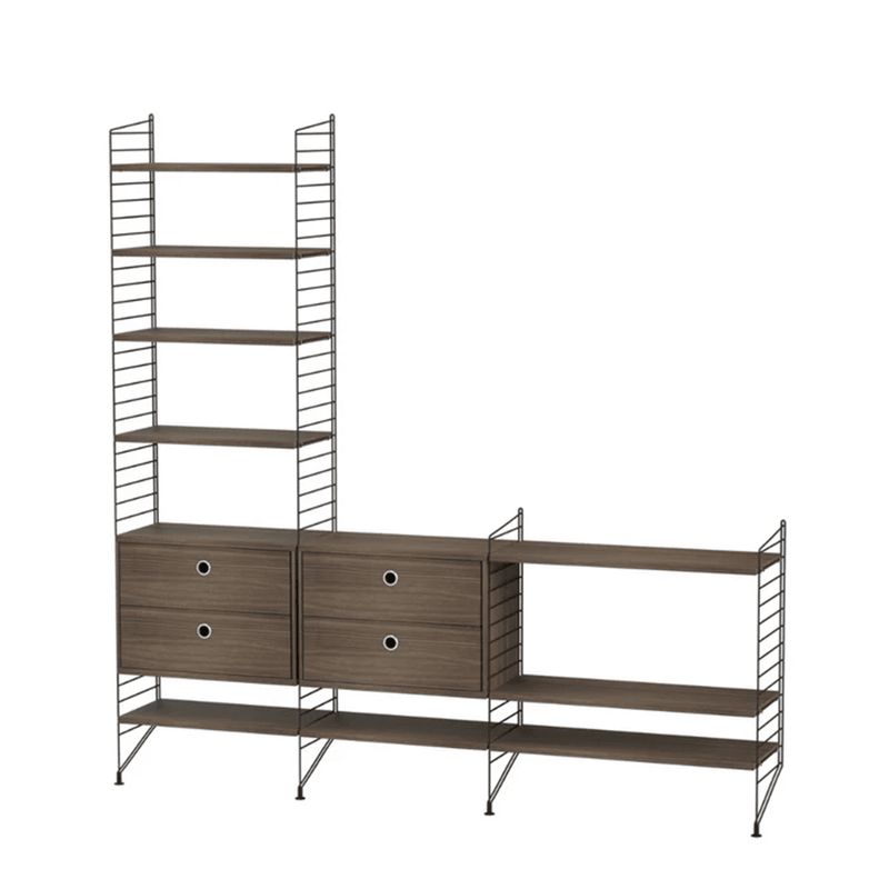 String Living Room J Shelves String Furniture Walnut / Black 