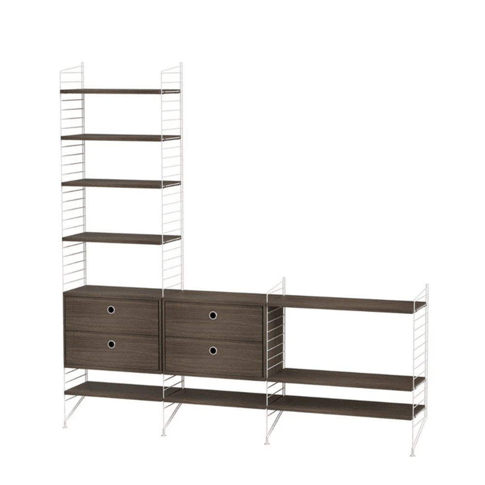 String Living Room J Shelves String Furniture Walnut / White 