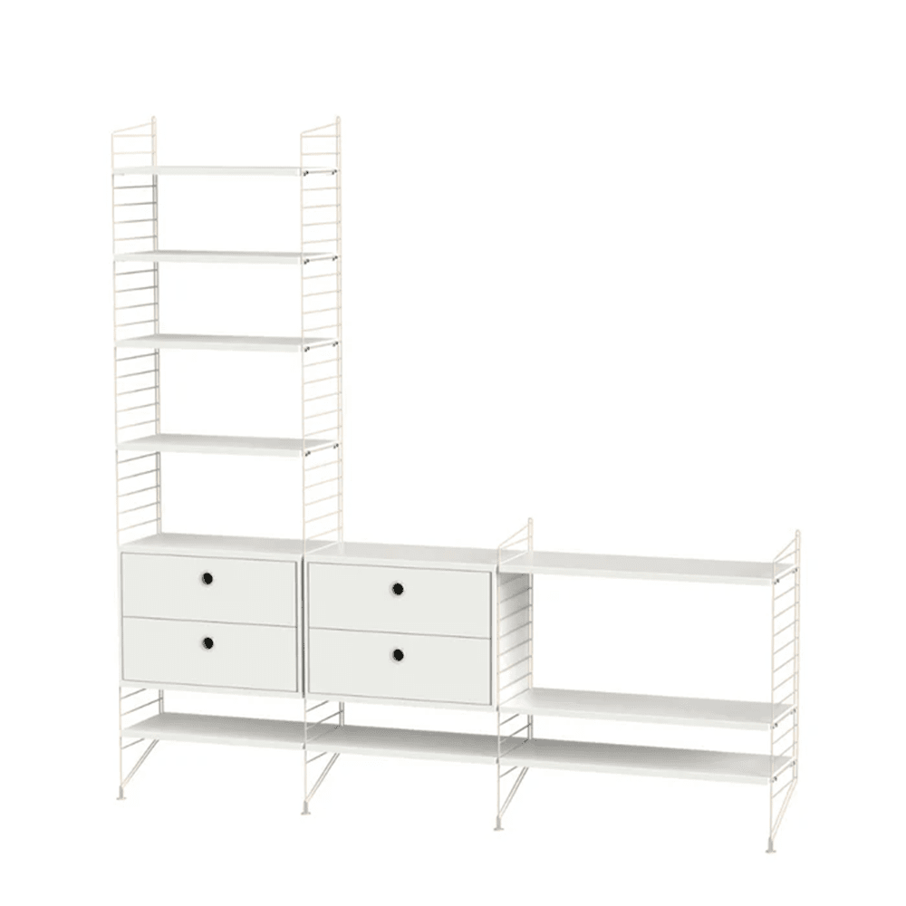 String Living Room J Shelves String Furniture White / Beige 