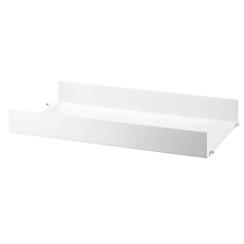 String Metal Shelf with High Edge Shelves String Furniture 22.8 White 