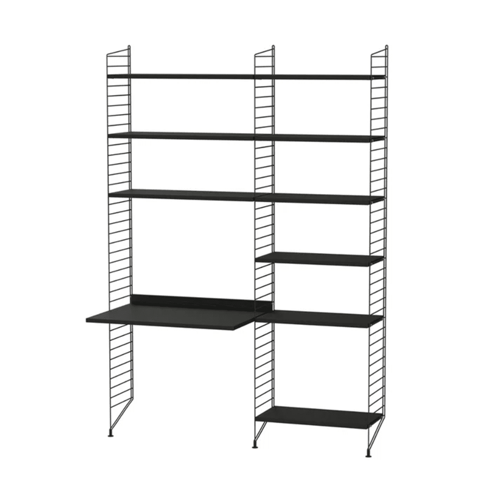 String Workspace B Shelves String Furniture Black Stained Ash / Black 