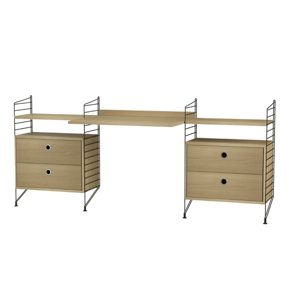String Workspace C Shelves String Furniture Oak / Black 