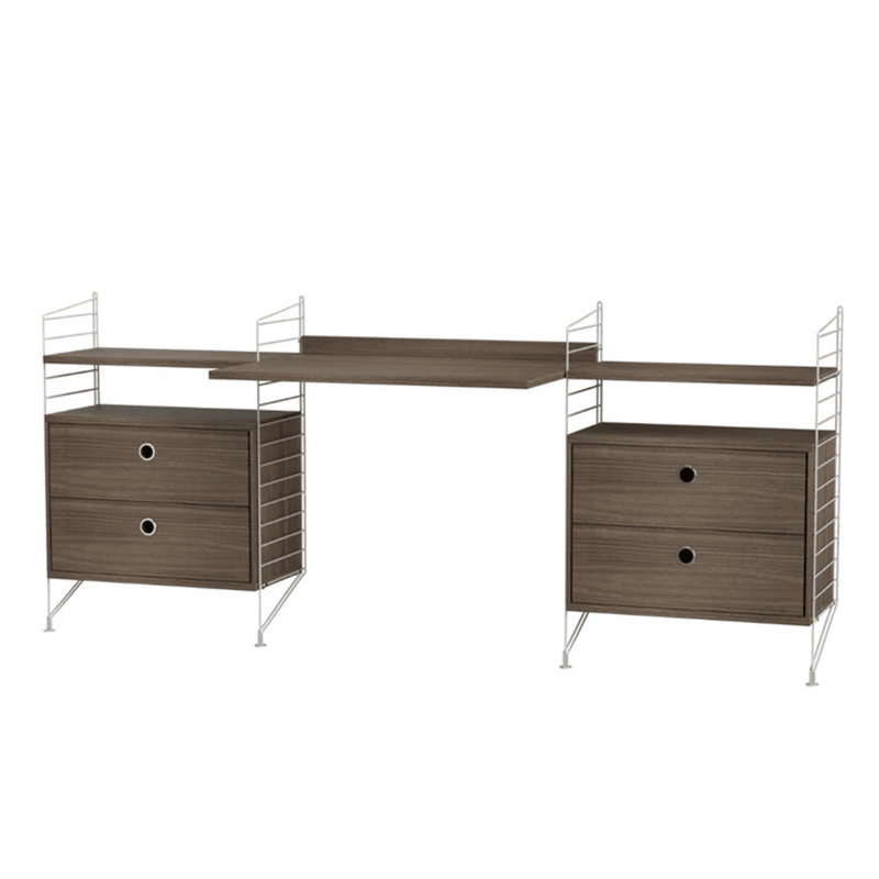 String Workspace C Shelves String Furniture Walnut / Grey 