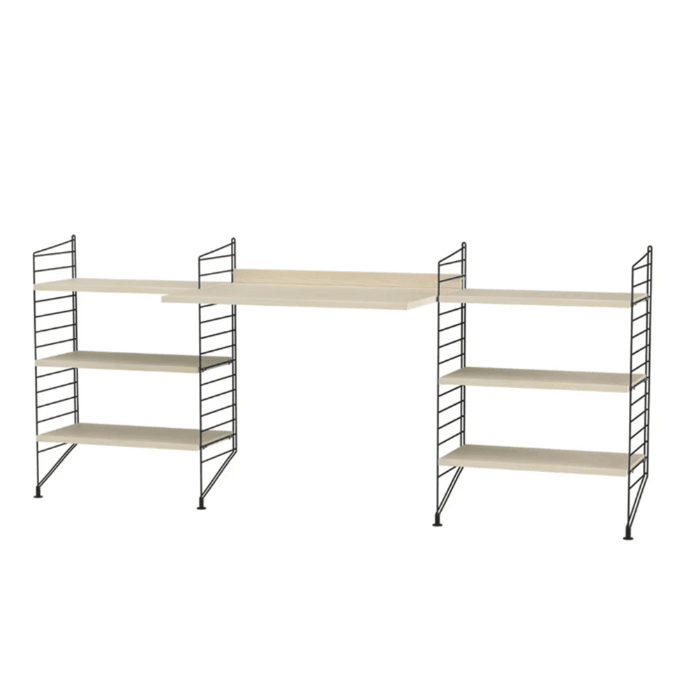 String Workspace D Shelves String Furniture Ash / Black 