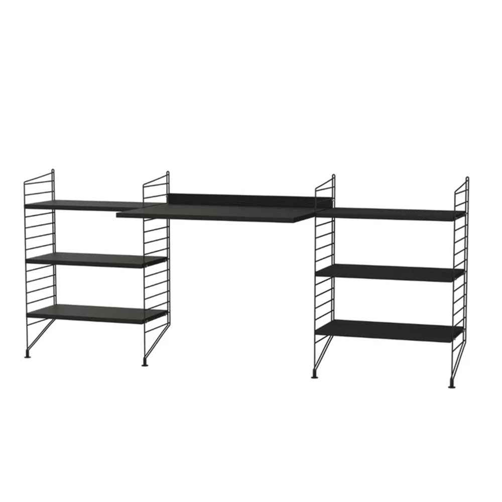String Workspace D Shelves String Furniture Black Stained Ash / Black 
