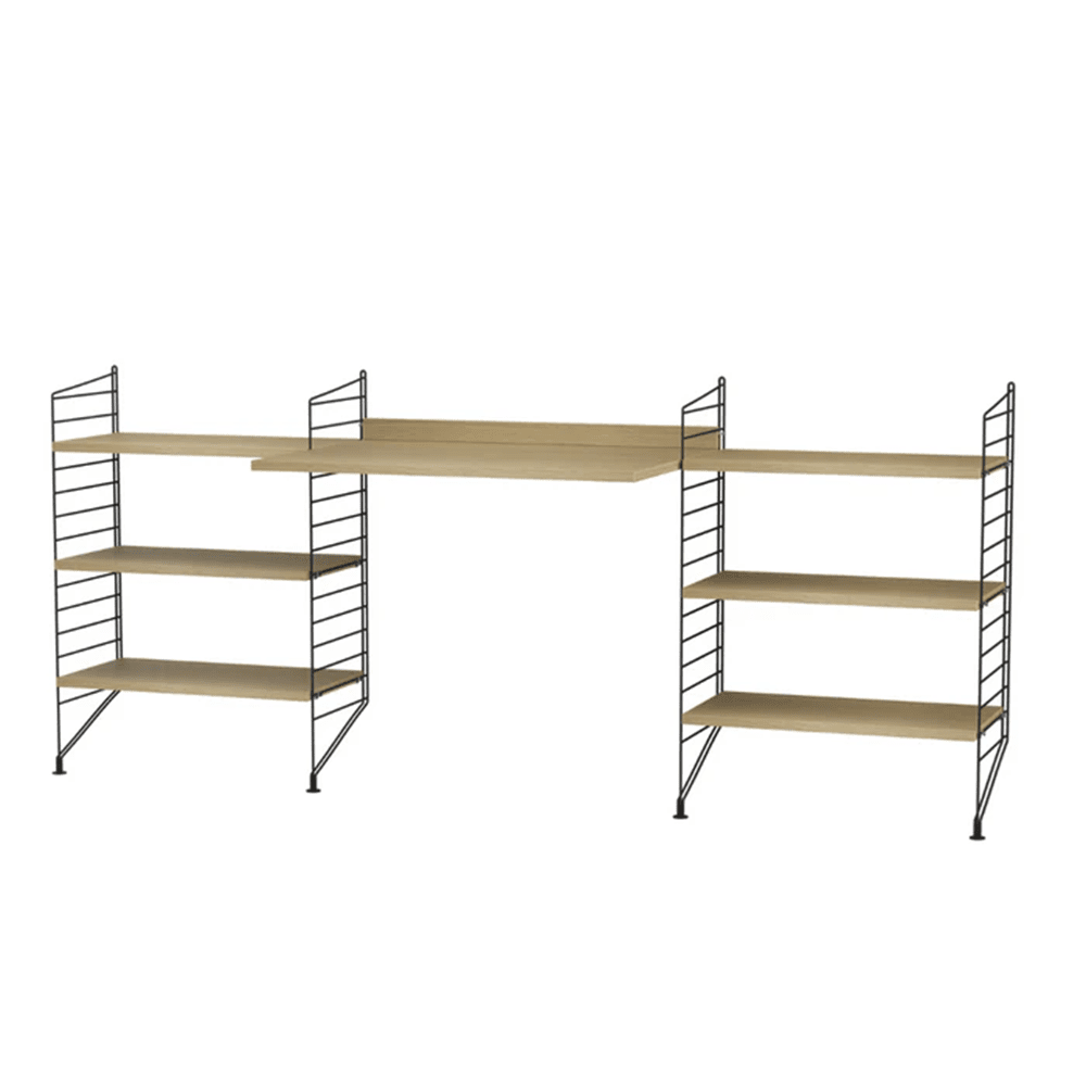 String Workspace D Shelves String Furniture Oak / Black 