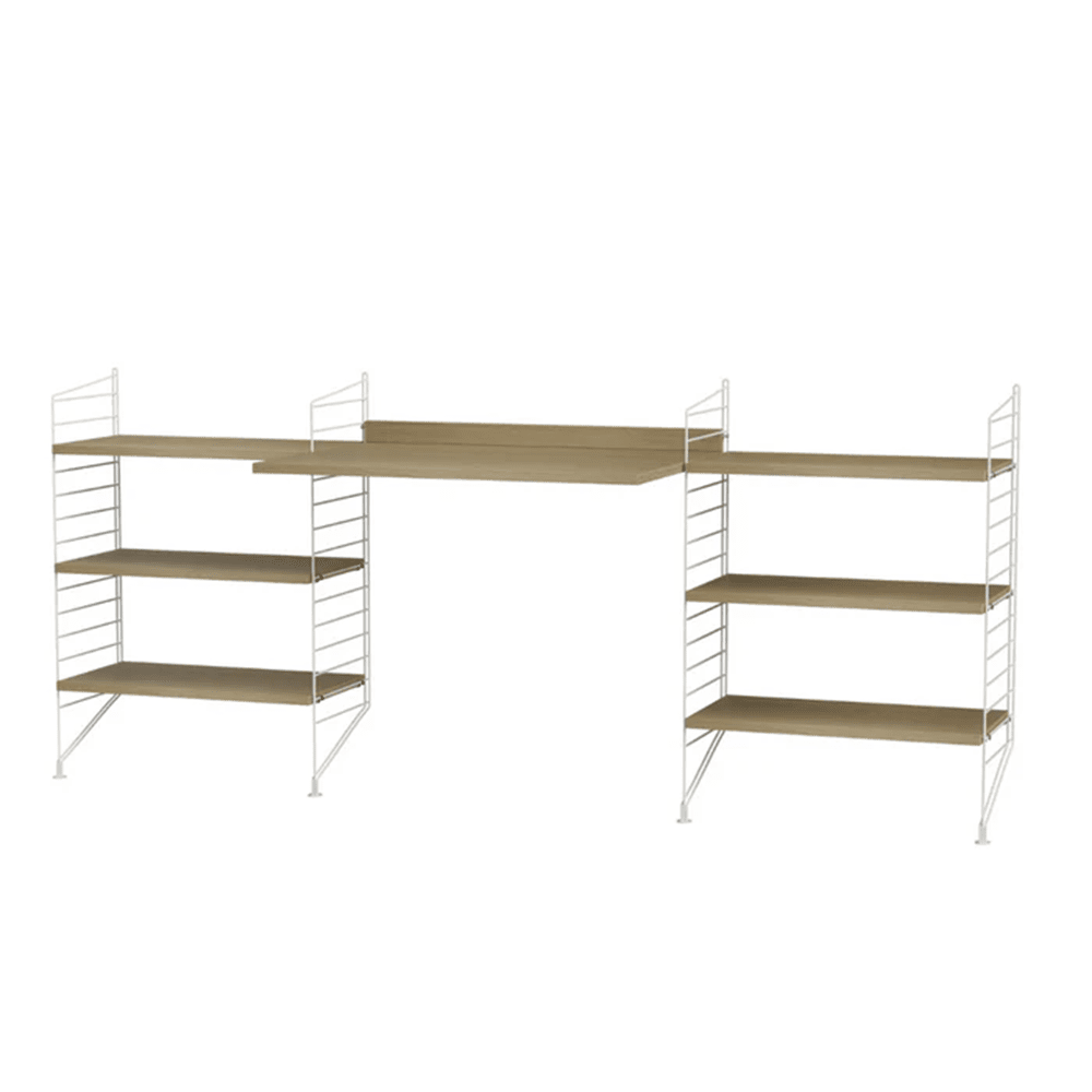 String Workspace D Shelves String Furniture Oak / White 