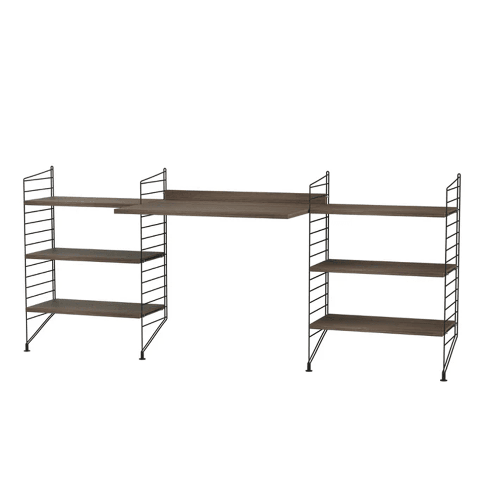 String Workspace D Shelves String Furniture Walnut / Black 