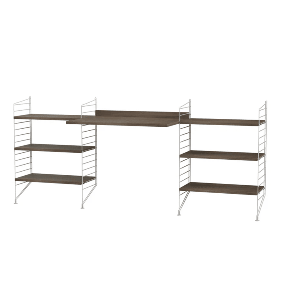 String Workspace D Shelves String Furniture Walnut / Grey 