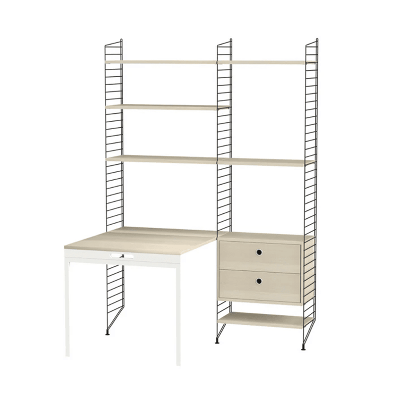 String Workspace E Shelves String Furniture Ash / Black 