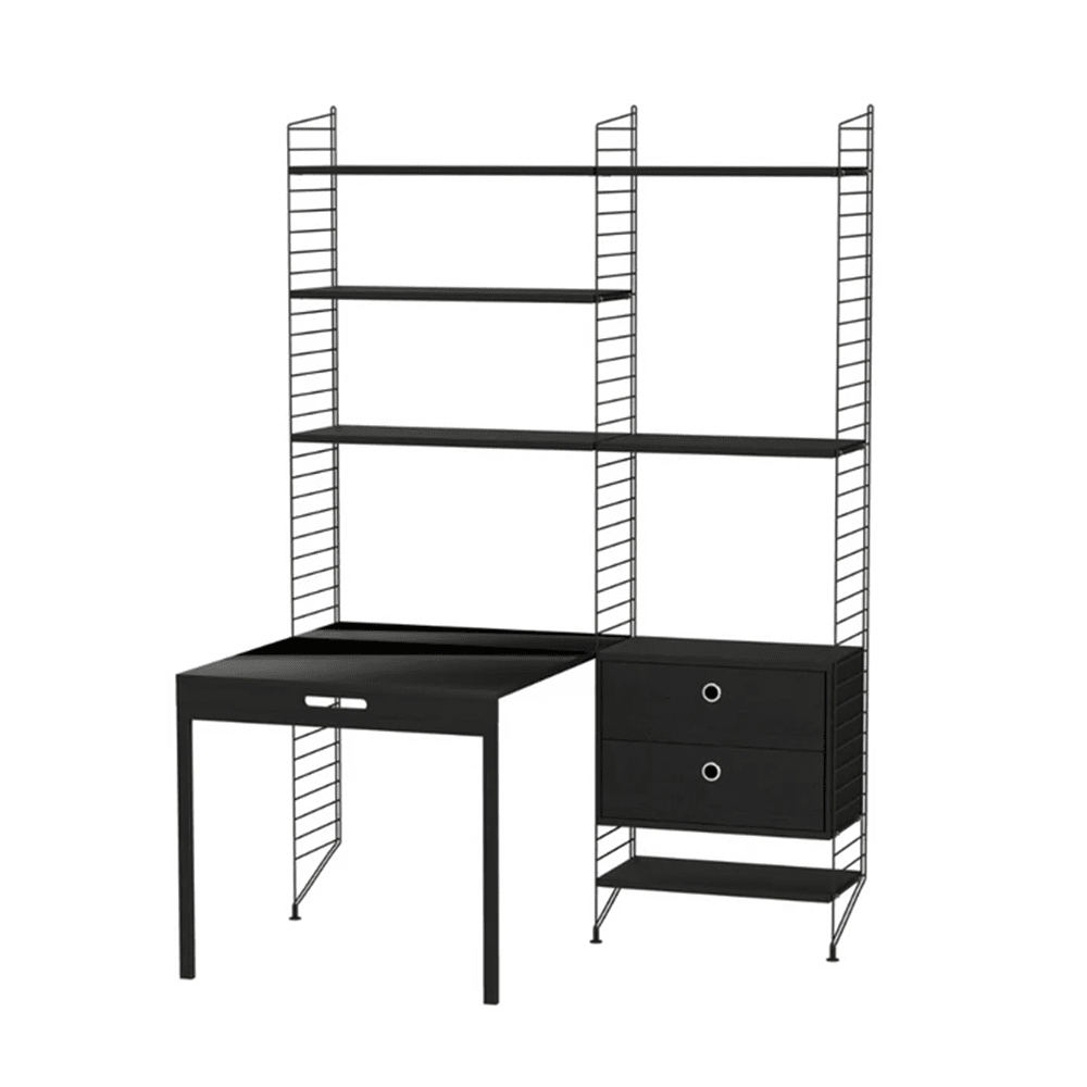 String Workspace E Shelves String Furniture Black Stained Ash / Black 
