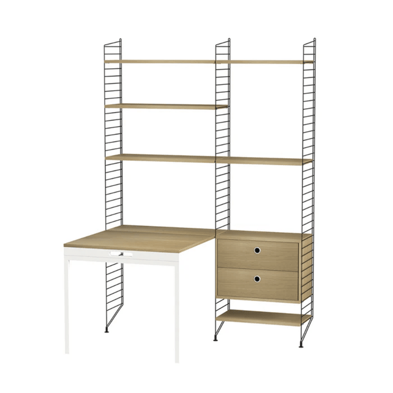 String Workspace E Shelves String Furniture Oak / Black 