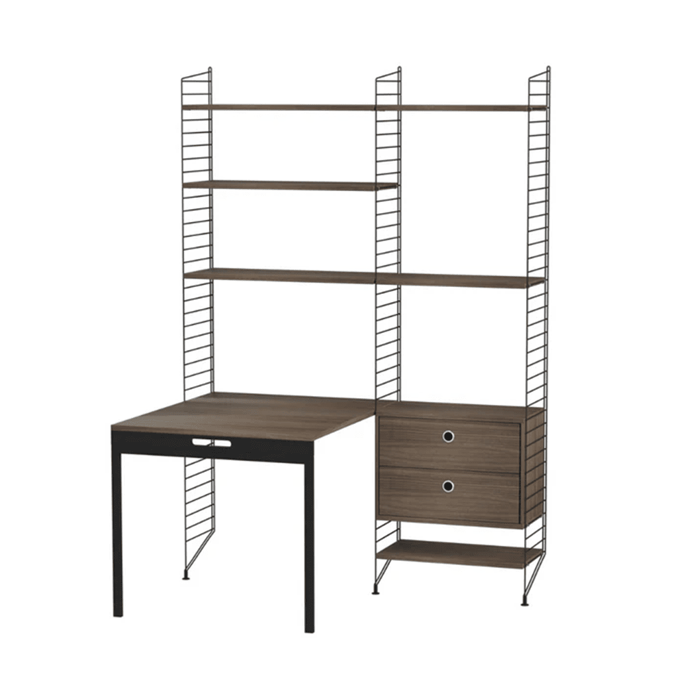 String Workspace E Shelves String Furniture Walnut / Black 