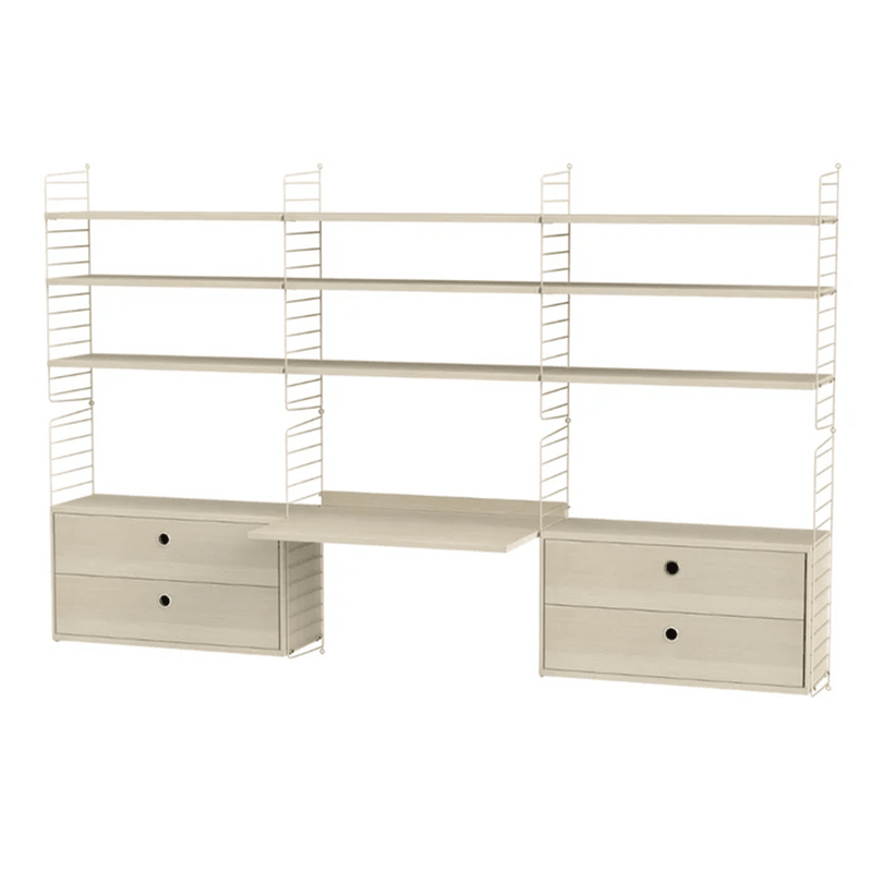 String Workspace F Shelves String Furniture Ash / Beige 