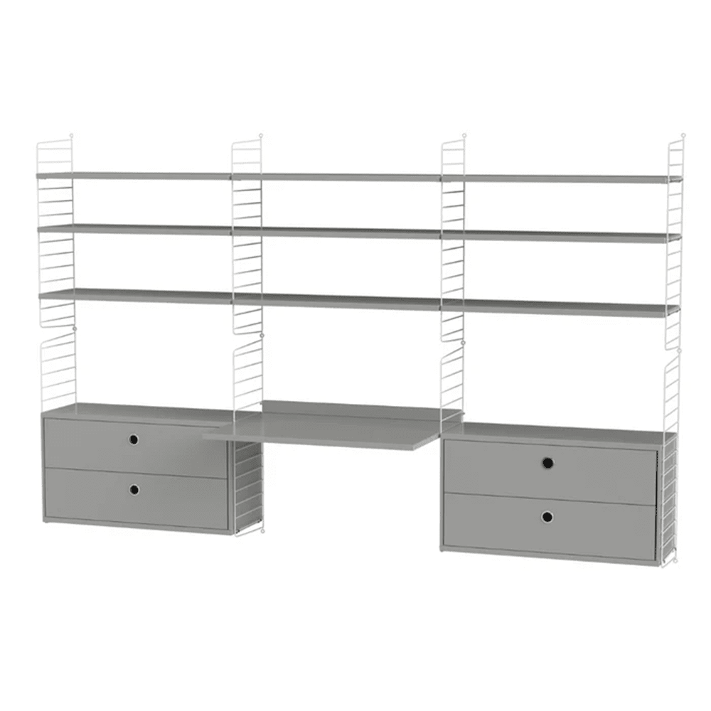 String Workspace F Shelves String Furniture Grey / White 