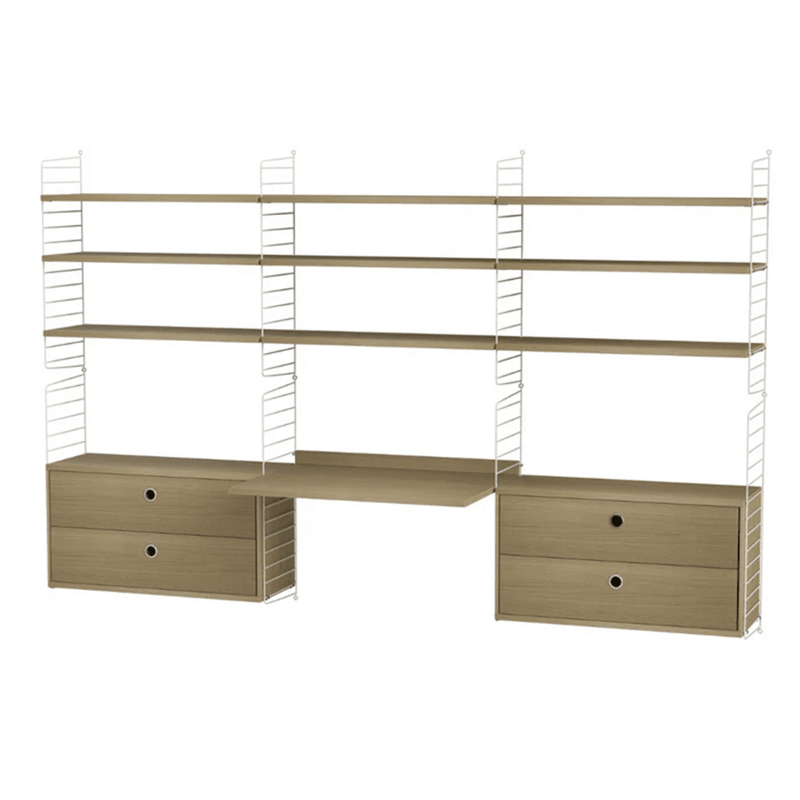 String Workspace F Shelves String Furniture Oak / White 