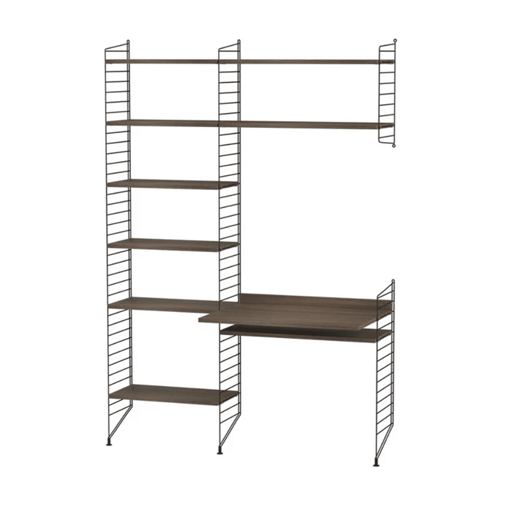 String Workspace G Shelves String Furniture Walnut / Black 