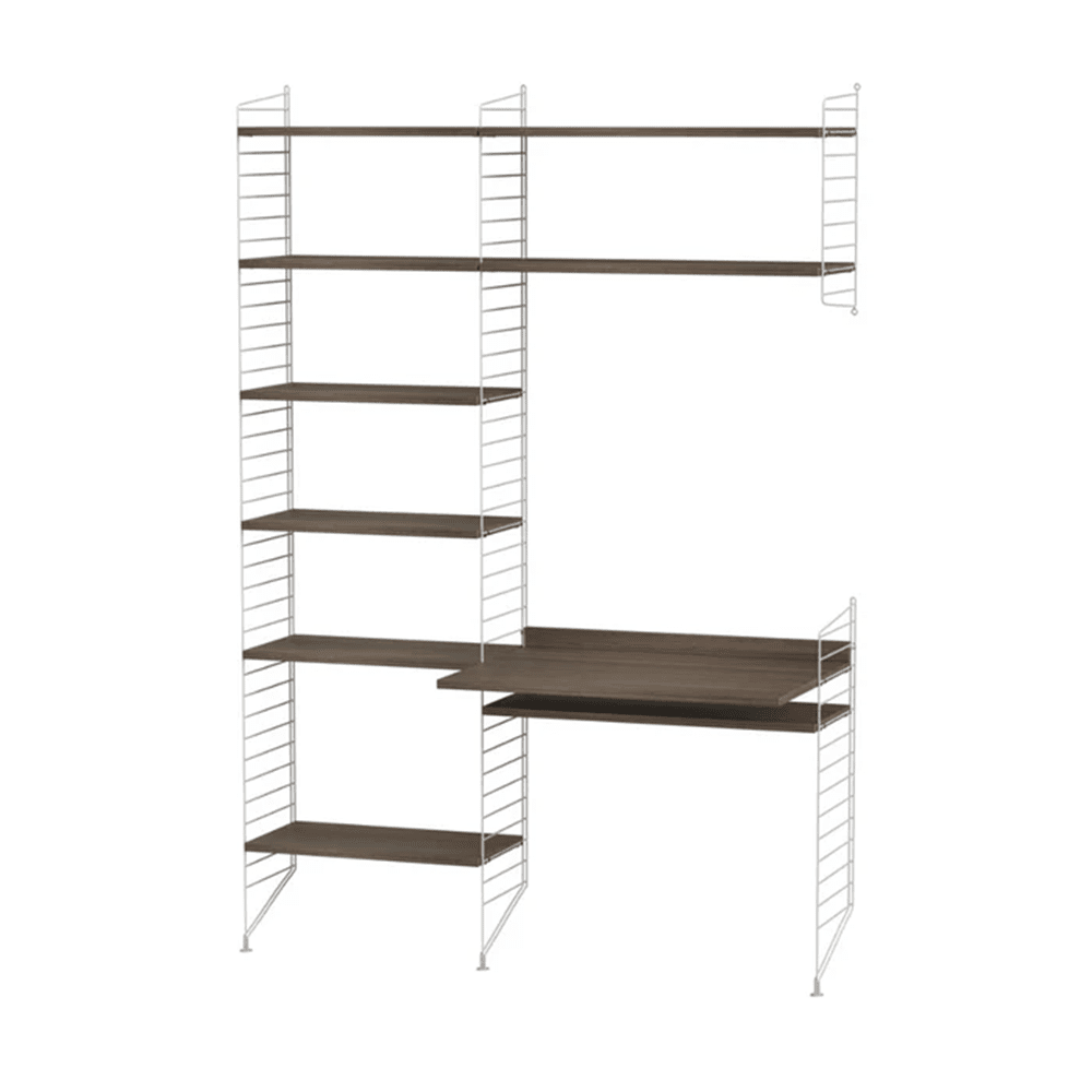 String Workspace G Shelves String Furniture Walnut / Grey 