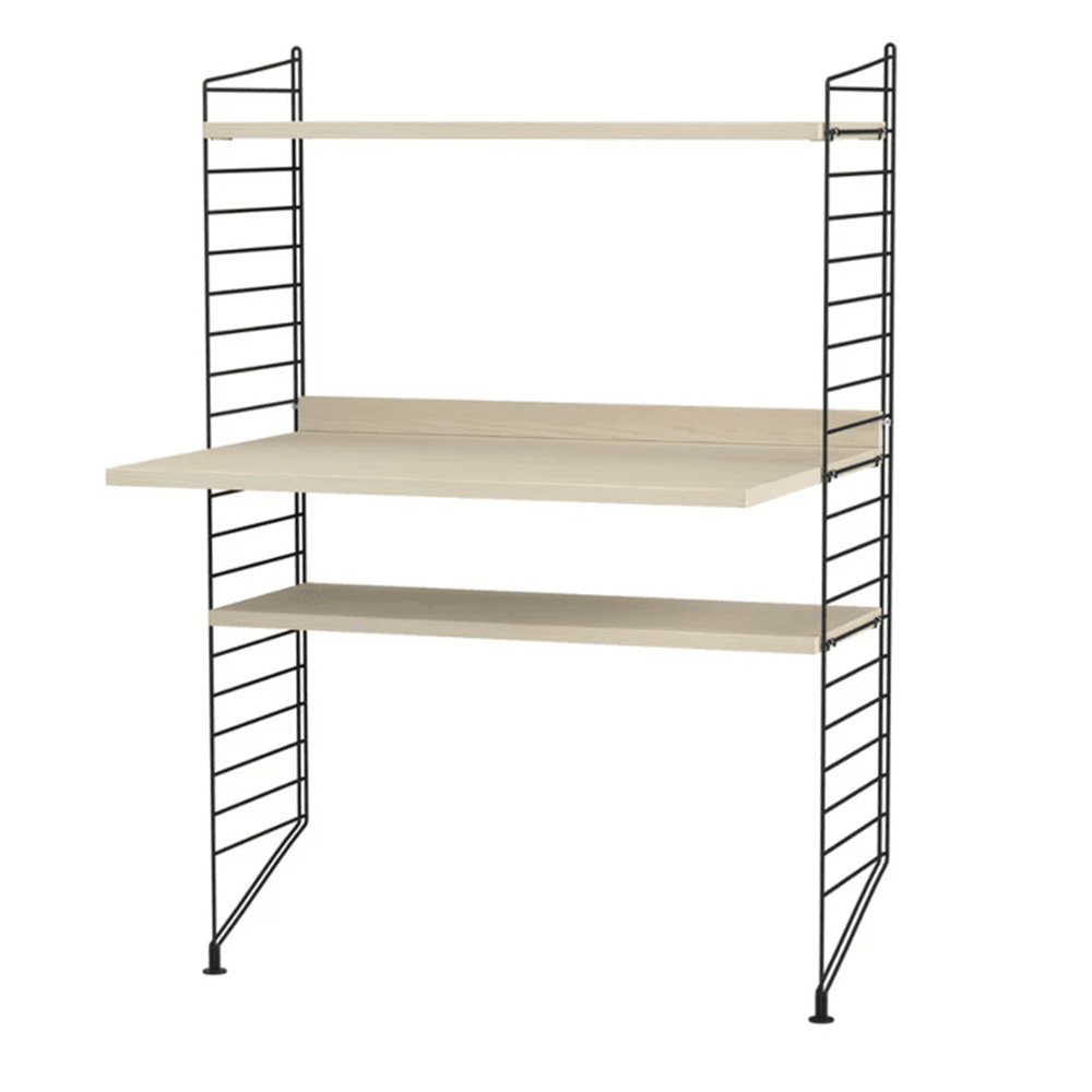 String Workspace H Shelves String Furniture Ash / Black 